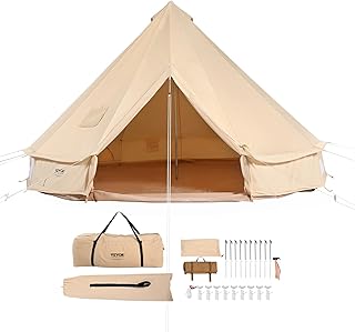 VEVOR Bell Tent - Tente cloche 4 saisons pour 4 personnes - Crème