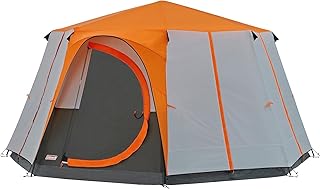 Coleman Octagon 8 - Tente de camping familiale 8 personnes - Orange - gris